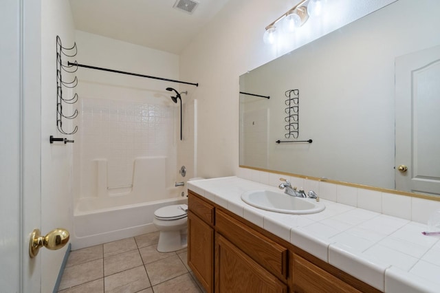 2841 E Brandon Ln, Fresno, CA 93720 - full bathroom featuring vanity, toilet, tub / shower combination, and tile patterned floors