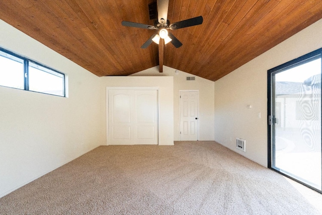 1707 Douglas Ave, Clovis, CA 93611 - unfurnished bedroom with wooden ceiling, carpet, and a ceiling fan