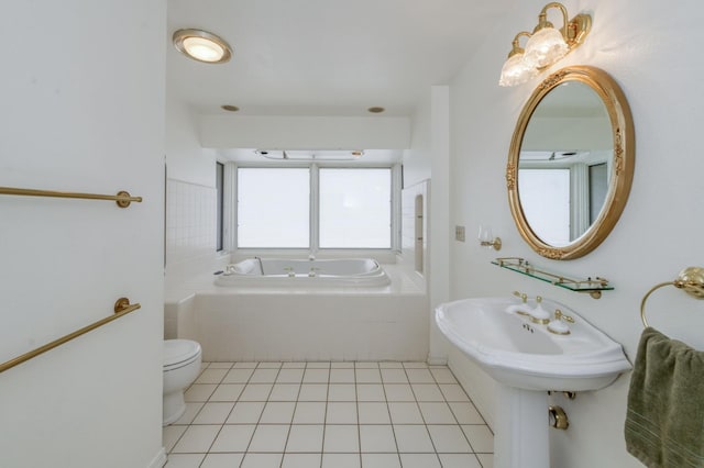 1463 W Browning Ave, Fresno, CA 93711 - bathroom with a bath and tile patterned flooring