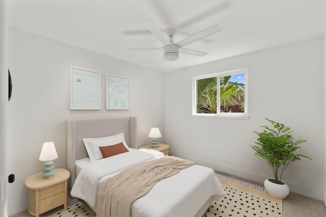 2543 E Ashcroft Ave, Fresno, CA 93726 - bedroom featuring baseboards and a ceiling fan
