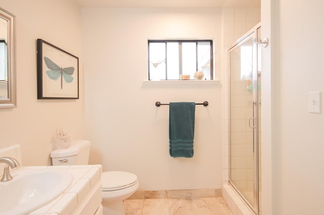36140 Blanca Ave, Madera, CA 93636 - bathroom featuring toilet, a stall shower, and vanity