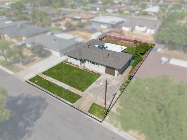 3926 N Kavanagh Ave, Fresno, CA 93705 - aerial view of property's location with property parcel outlined