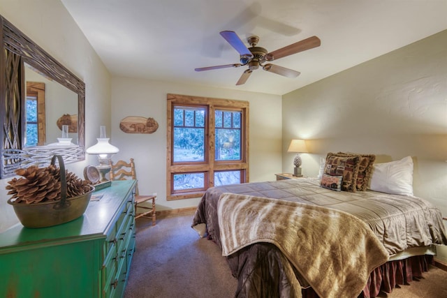 39516 Littleridge Rd, Shaver Lake, CA 93664 - bedroom featuring carpet flooring, a ceiling fan, and baseboards