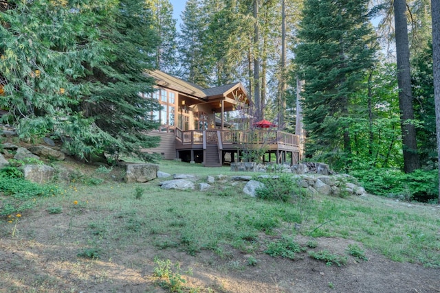 39516 Littleridge Rd, Shaver Lake, CA 93664 - view of yard with a deck