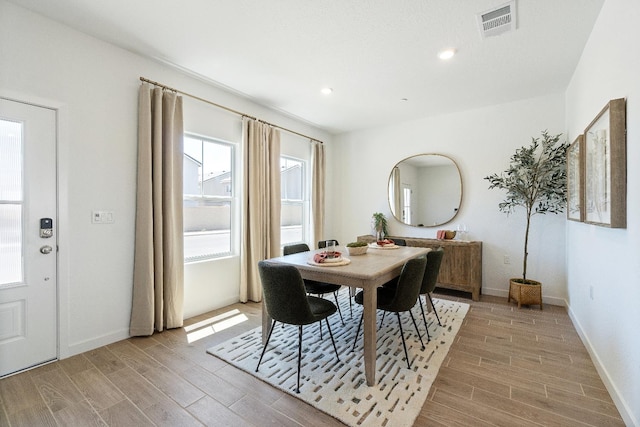 4433 N Phoenix, Fresno, CA 93723 - dining room with light wood finished floors, baseboards, and recessed lighting