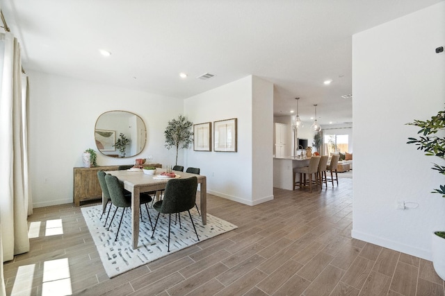 4433 N Phoenix, Fresno, CA 93723 - dining area featuring baseboards, recessed lighting, and light wood-type flooring