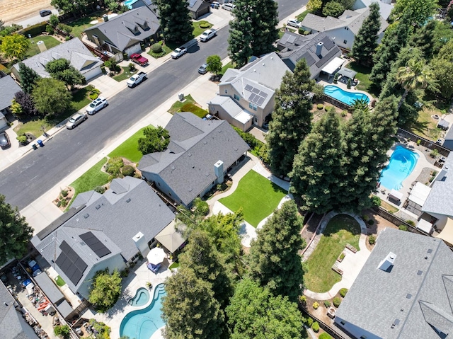 2173 Spruce, Clovis, CA 93611 - aerial view of residential area with a pool
