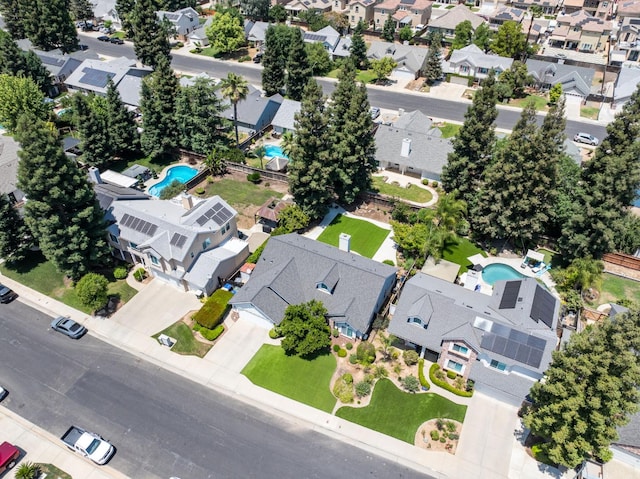 2173 Spruce, Clovis, CA 93611 - aerial view of residential area with a pool area