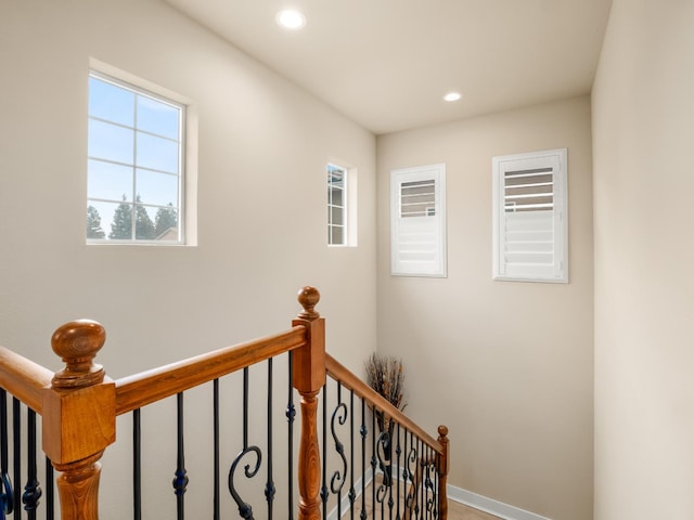 2127 Chennault Ave, Clovis, CA 93611 - hallway featuring an upstairs landing, recessed lighting, and baseboards