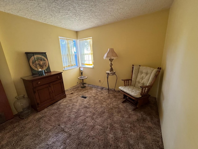 32101 E Trimmer Springs Rd, Sanger, CA 93657 - living area featuring a textured ceiling and carpet floors