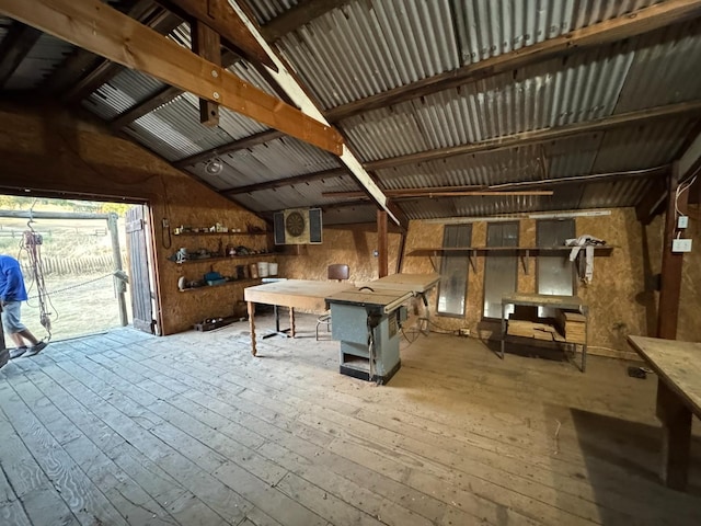 32101 E Trimmer Springs Rd, Sanger, CA 93657 - miscellaneous room featuring vaulted ceiling and wood-type flooring