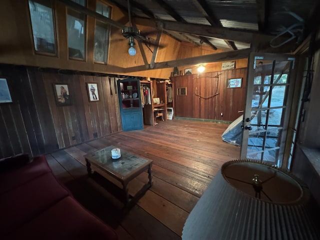 32101 E Trimmer Springs Rd, Sanger, CA 93657 - living area with wood-type flooring and wood walls