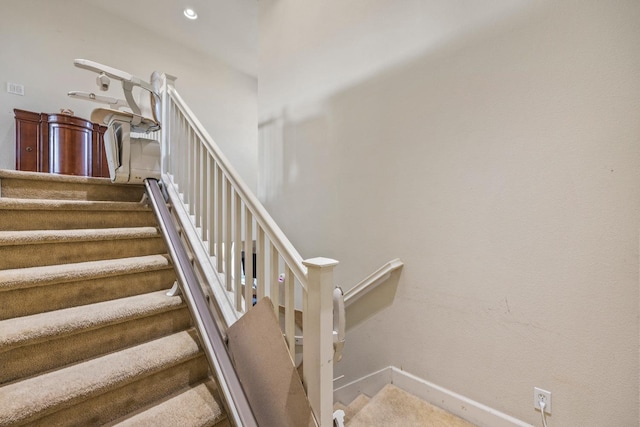 3615 W Sunnyview Ave NW, Visalia, CA 93291 - staircase with carpet floors and baseboards