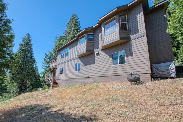 40753 Wild Iris Ln, Shaver Lake, CA 93664 - back of house with stairs