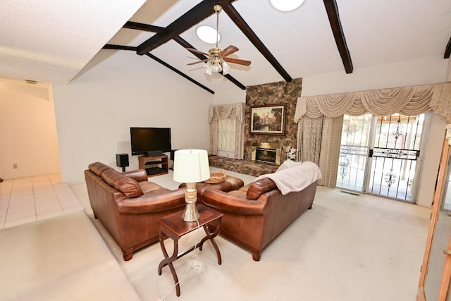 1911 W Simpson Ave, Fresno, CA 93705 - living room featuring light colored carpet and ceiling fan