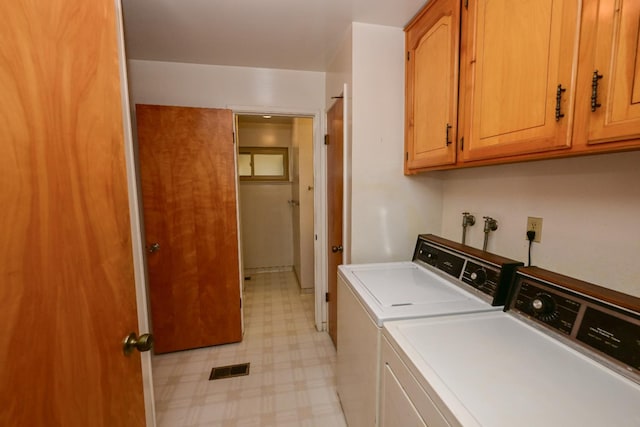 1911 W Simpson Ave, Fresno, CA 93705 - laundry room with light floors, washer and dryer, and cabinet space
