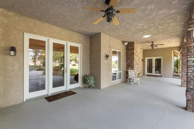 8741 E Los Altos Ave, Clovis, CA 93619 - view of patio / terrace featuring french doors and ceiling fan