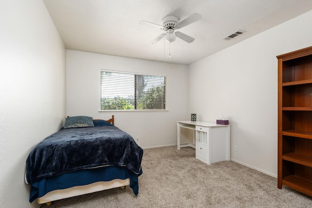 772 W Menlo Ave, Clovis, CA 93612 - bedroom with light carpet, baseboards, and a ceiling fan