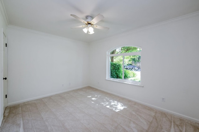770 N Cherry Ln, Clovis, CA 93611 - carpeted empty room featuring ornamental molding, a ceiling fan, and baseboards