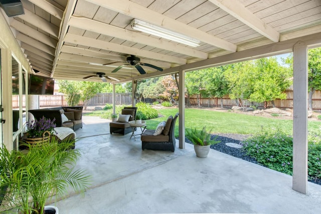 1758 Ash Ave, Clovis, CA 93611 - view of patio featuring ceiling fan and an outdoor hangout area
