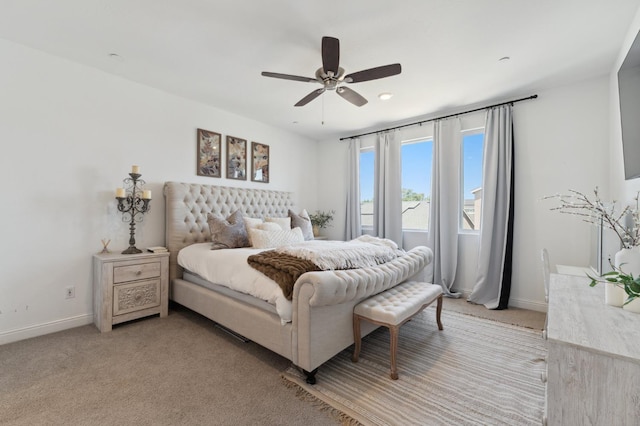 6406 E Giavanna Ave, Fresno, CA 93727 - bedroom featuring light colored carpet and a ceiling fan