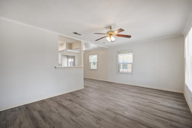 3919 E Butler, Fresno, CA 93702 - unfurnished room with ceiling fan and wood finished floors