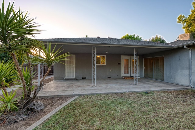 6482 N 5th St, Fresno, CA 93710 - rear view of property with a patio area, crawl space, and stucco siding