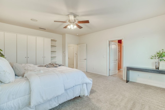 3202 Everglade Ave, Clovis, CA 93619 - bedroom with light colored carpet and a ceiling fan