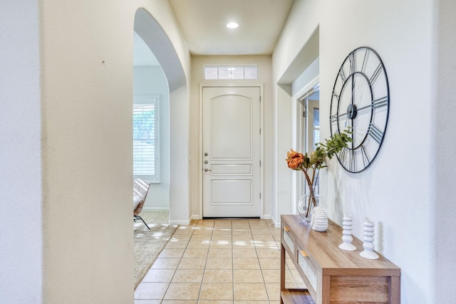 3202 Everglade Ave, Clovis, CA 93619 - foyer entrance with arched walkways and light tile patterned floors