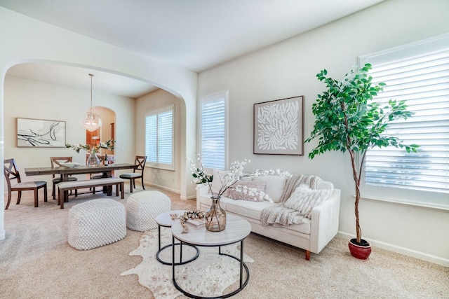 3202 Everglade Ave, Clovis, CA 93619 - living area with arched walkways and carpet