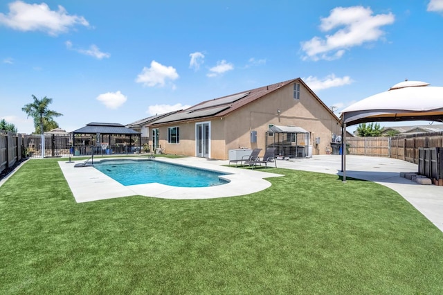 976 Daisy Ct, Dinuba, CA 93618 - view of pool featuring a gazebo, a patio area, and a fenced backyard