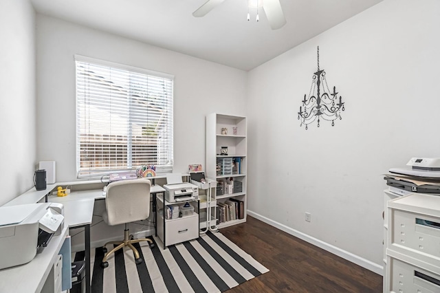 976 Daisy Ct, Dinuba, CA 93618 - office space featuring wood finished floors and ceiling fan