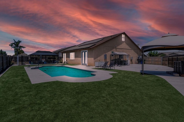 976 Daisy Ct, Dinuba, CA 93618 - view of pool featuring a gazebo, a patio, and a fenced backyard