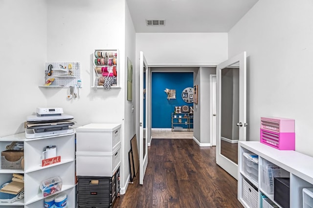 976 Daisy Ct, Dinuba, CA 93618 - home office with dark wood finished floors and baseboards