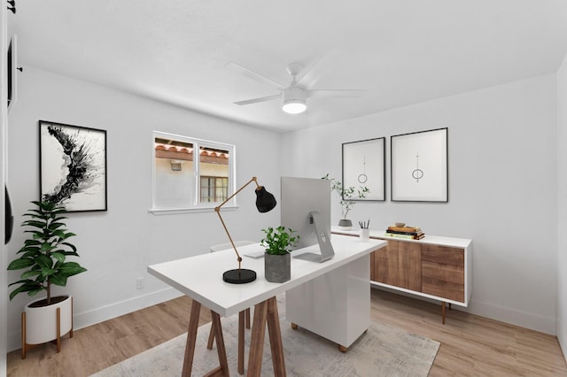 644 W Yale Ave, Fresno, CA 93705 - office space with light wood-style flooring and a ceiling fan