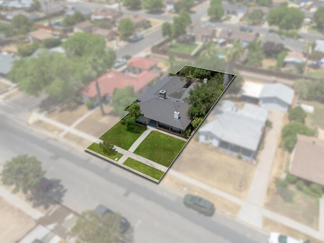 644 W Yale Ave, Fresno, CA 93705 - aerial view of residential area featuring property parcel outlined