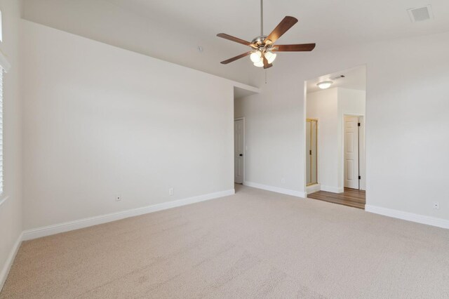 2261 Magill Ave, Clovis, CA 93611 - carpeted empty room featuring ceiling fan and high vaulted ceiling