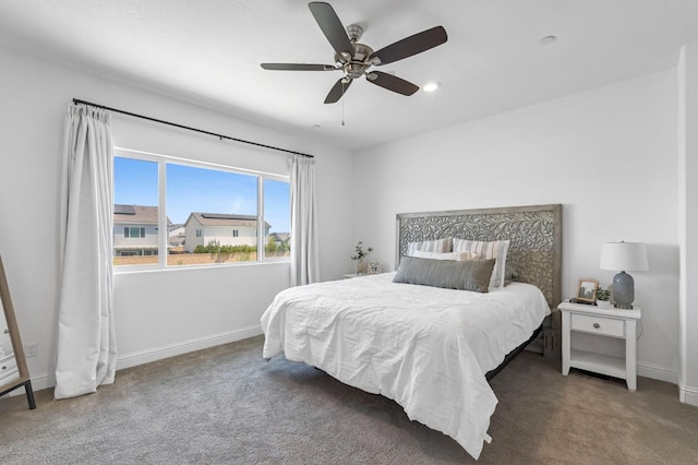 827 Vintage Ave, Clovis, CA 93619 - bedroom with carpet floors, ceiling fan, and recessed lighting