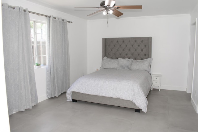 19244 W Casmalia, Rialto, CA 92377 - bedroom with a ceiling fan and crown molding