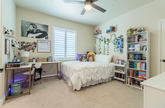 2047 Menlo Ave, Clovis, CA 93611 - carpeted bedroom featuring ceiling fan and an office area