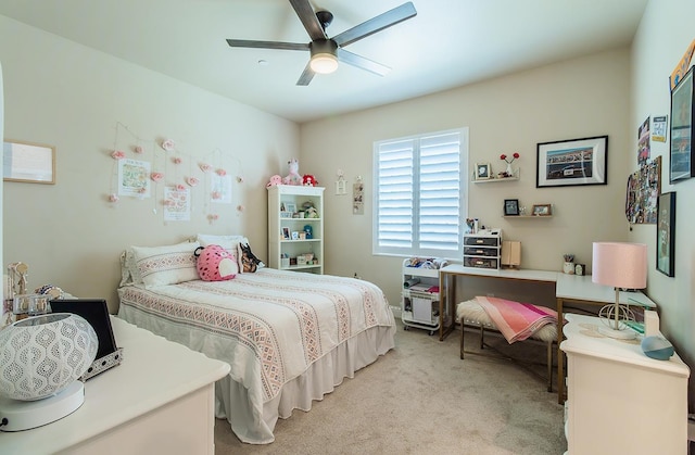 2047 Menlo Ave, Clovis, CA 93611 - bedroom with light carpet and ceiling fan