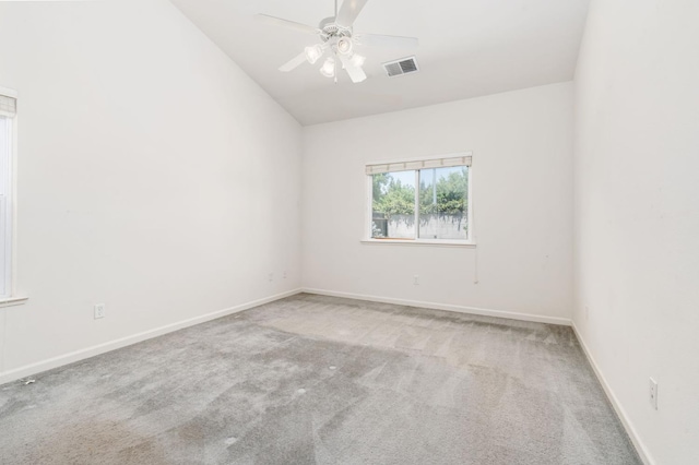 10643 N Tea Party Ln, Fresno, CA 93730 - carpeted spare room featuring a ceiling fan and vaulted ceiling