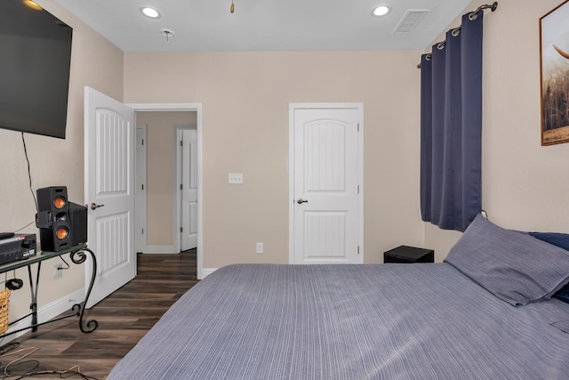 1160 Summit Ct, Madera, CA 93638 - bedroom featuring dark wood-style floors and recessed lighting
