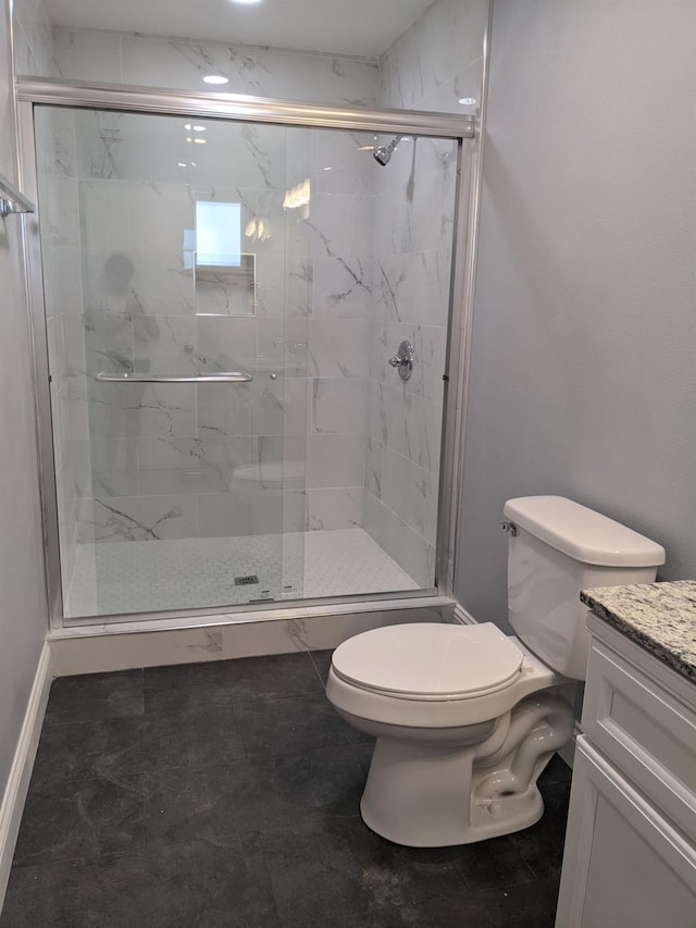 1468 Browning Ave, Clovis, CA 93611 - bathroom featuring vanity and a marble finish shower
