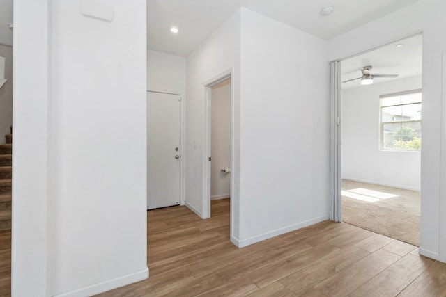 17 Medieval, Merced, CA 95341 - hallway featuring stairway and wood finished floors