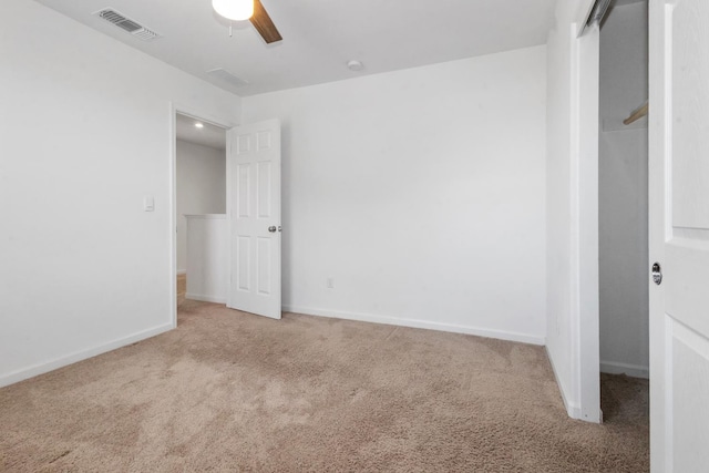 17 Medieval, Merced, CA 95341 - unfurnished bedroom featuring carpet floors, a closet, and a ceiling fan