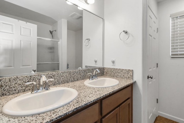 17 Medieval, Merced, CA 95341 - full bath with double vanity and a stall shower