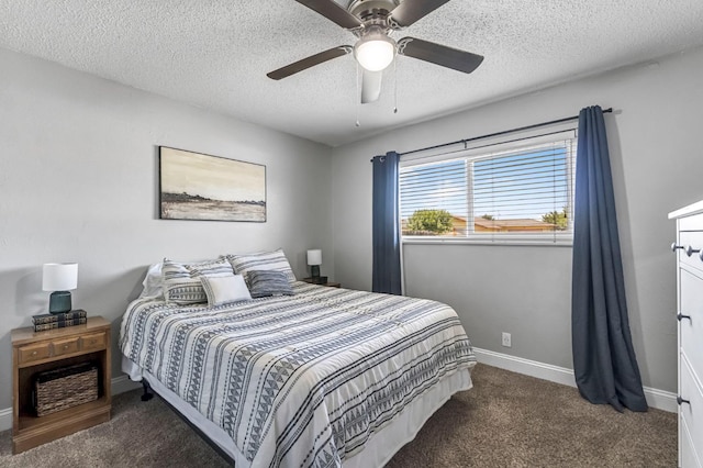 42 W Rall Ave, Clovis, CA 93612 - carpeted bedroom featuring a textured ceiling and a ceiling fan
