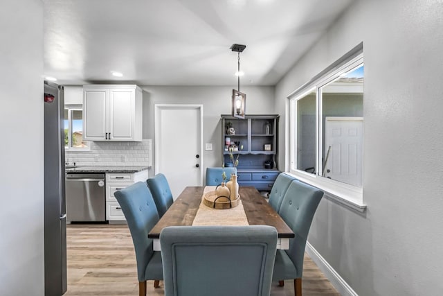 42 W Rall Ave, Clovis, CA 93612 - dining room with light wood-type flooring and recessed lighting
