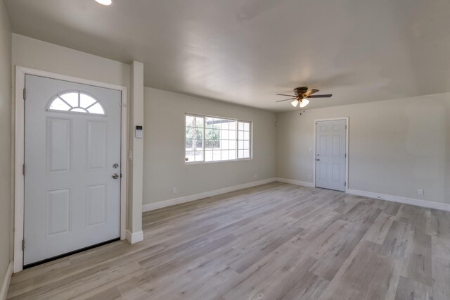 17189 Iona Ave, Lemoore, CA 93245 - entrance foyer with ceiling fan and light wood finished floors